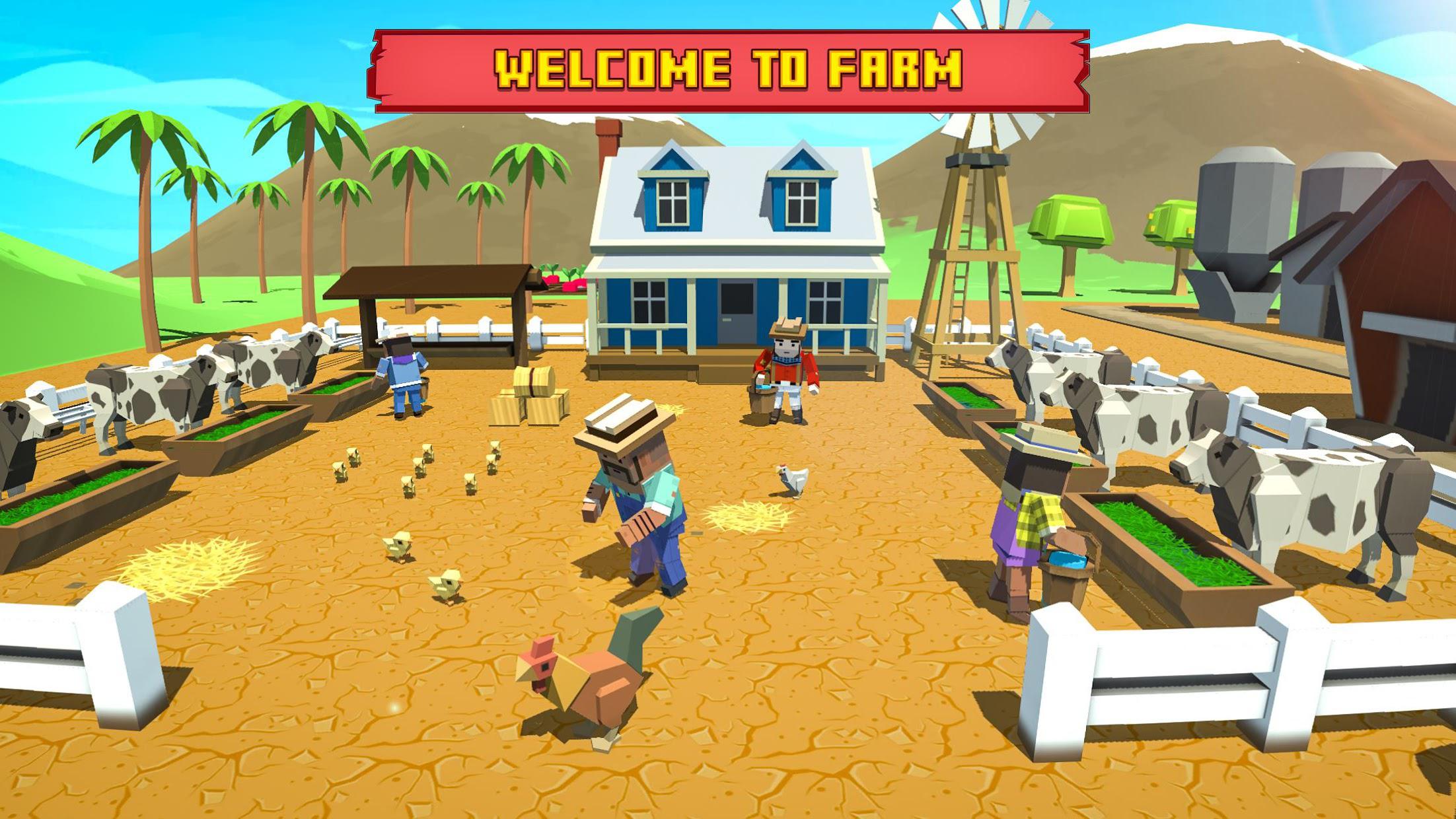 Super Blocky Farmer Life: Farming Games 2018_截图_5