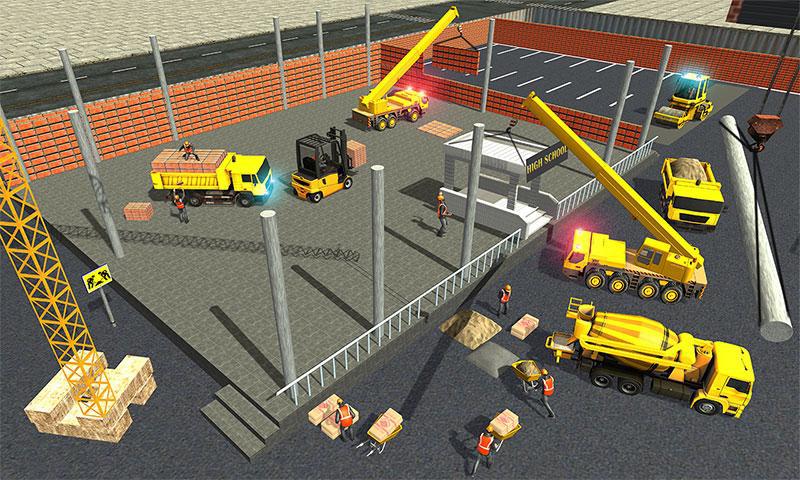 School Construction Site: Tower Crane Operator Sim