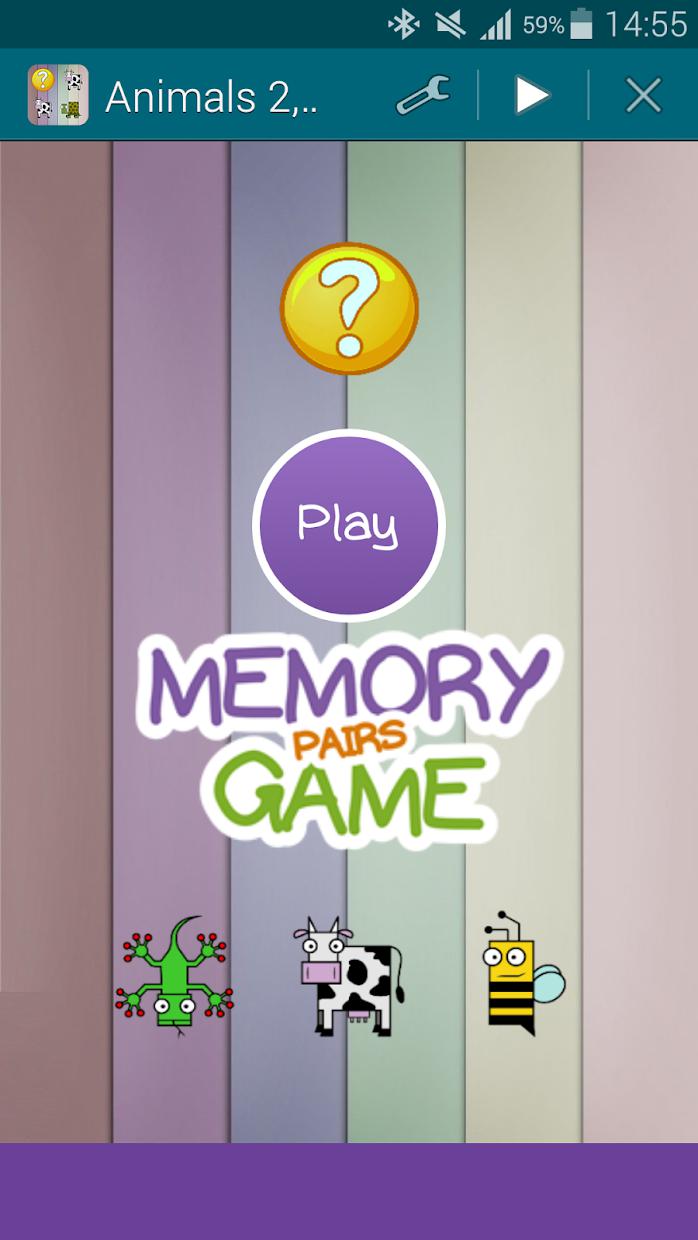 Animals 2, Memory Game (Pairs)