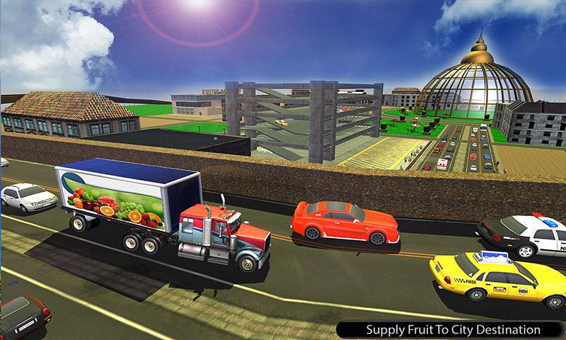 越野水果运输车卡车：驾驶模拟器_截图_4