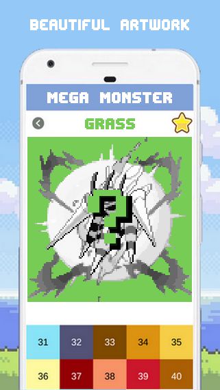 Mega Monster - Mega Pixelmons Color By Number_游戏简介_图2