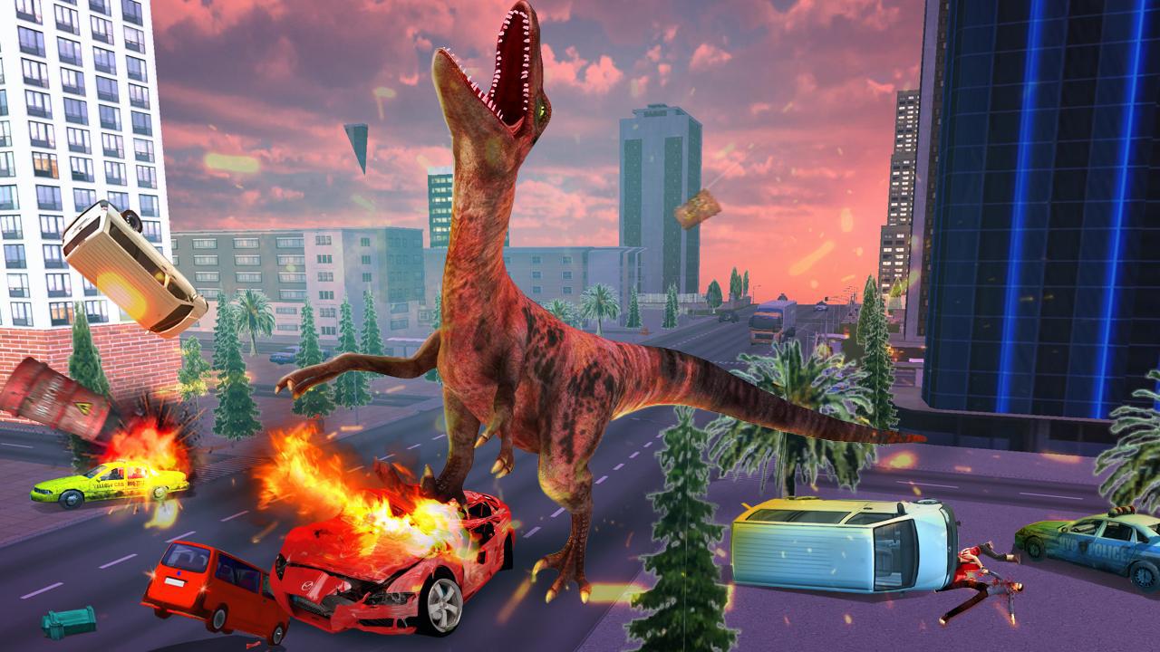 Angry Dinosaur Simulator Games: City Attack 3D_截图_3
