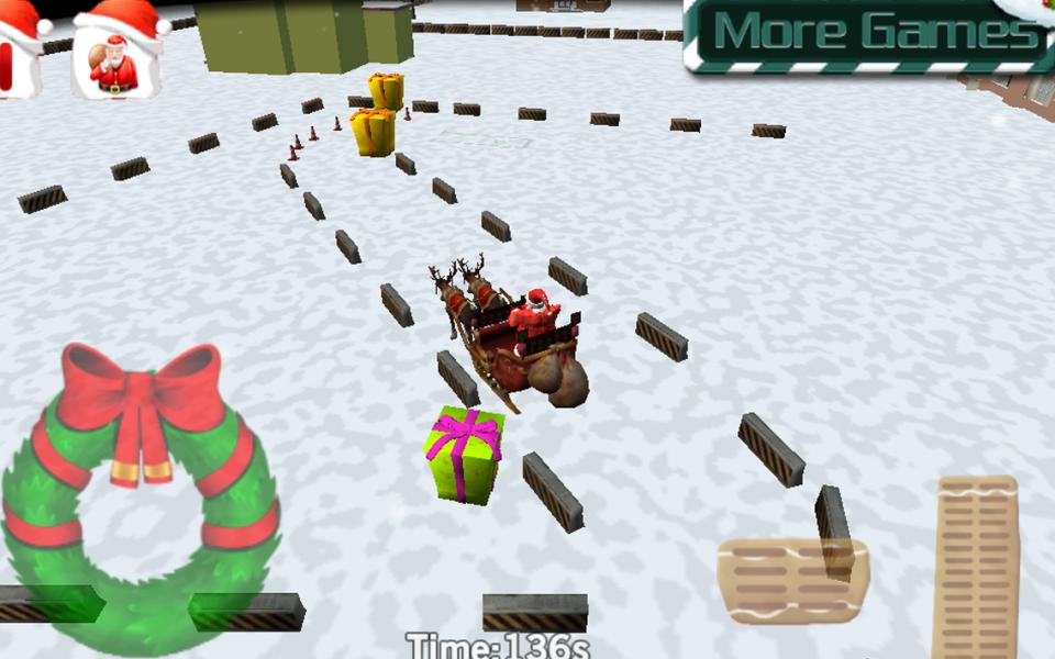 圣诞老人的雪橇停车3D Santa