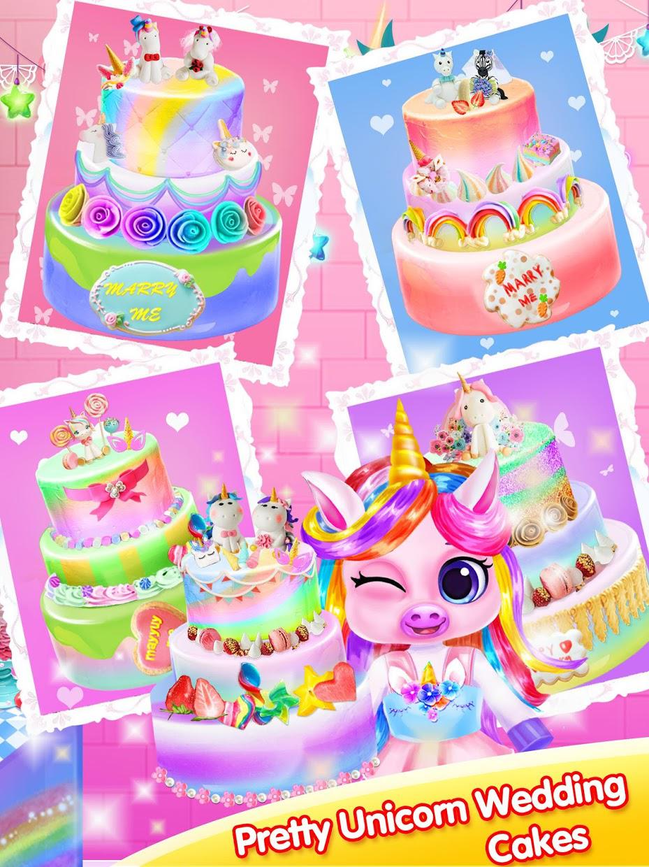 Unicorn Wedding Cake - Trendy Rainbow Party_截图_2