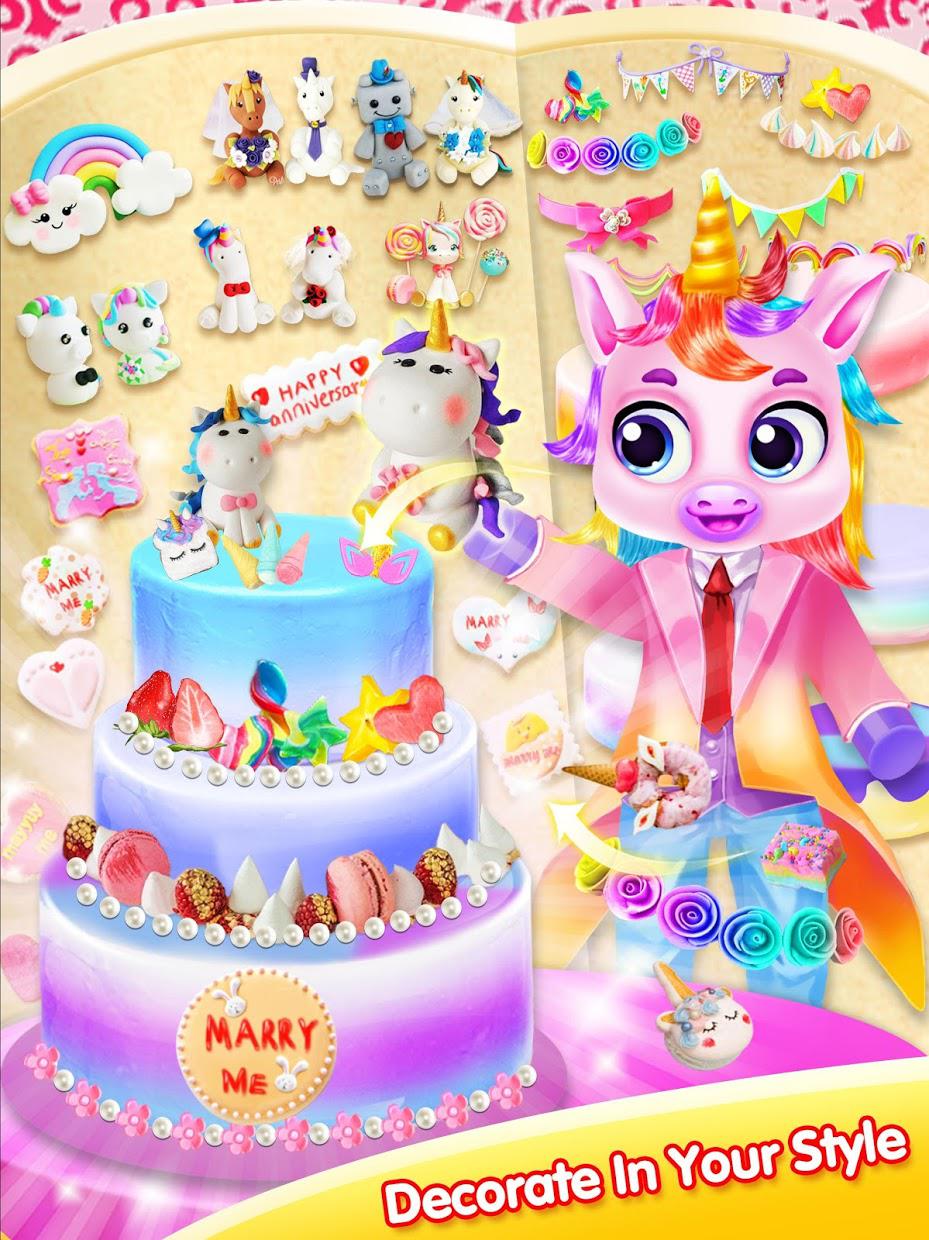 Unicorn Wedding Cake - Trendy Rainbow Party_截图_3