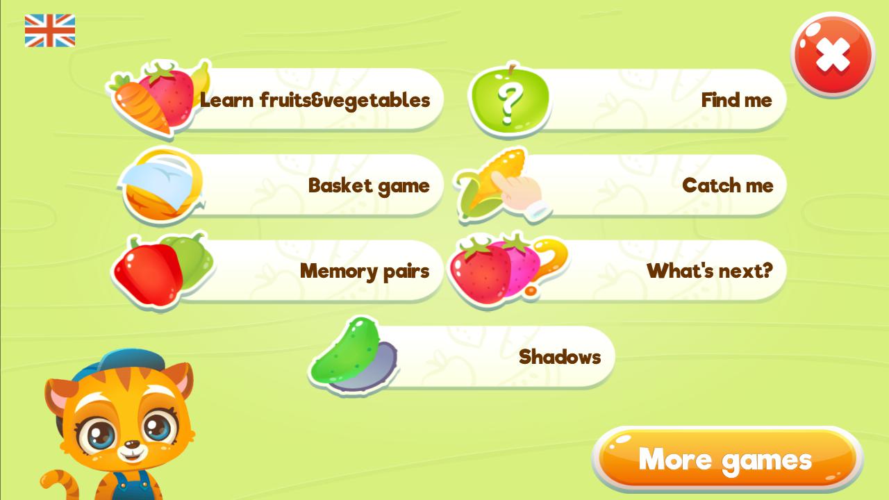 Learn Fruits and Vegetables - Games for kids