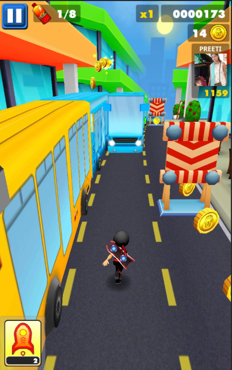 Subway Ninja Run:Surfer in the road