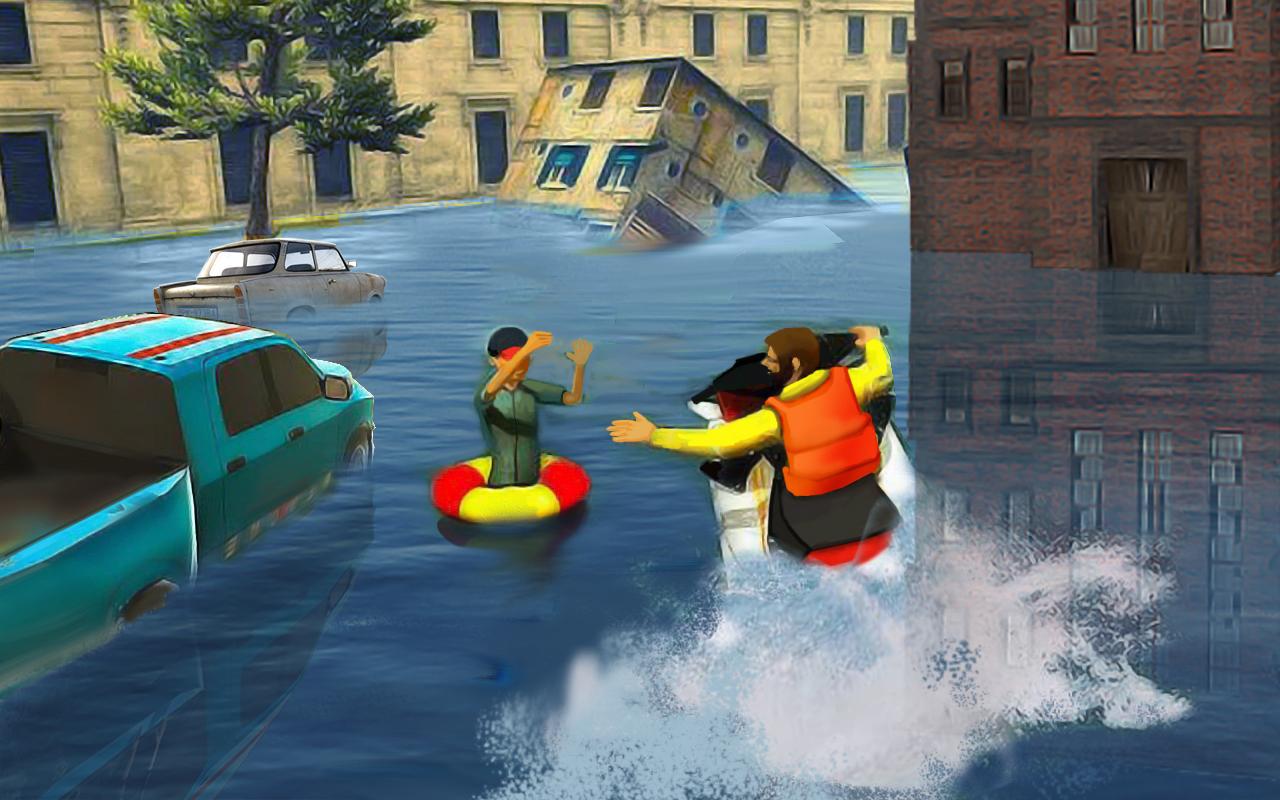 Flood Rescue Speed Boat Simulator : Lifeguard Help_截图_4