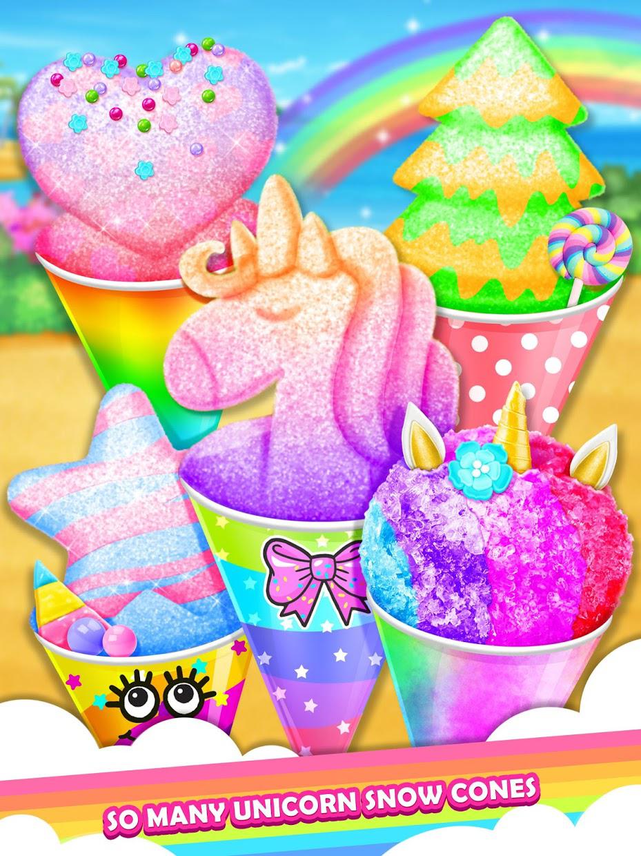 Unicorn Rainbow Snow Cone Desserts Maker_截图_5