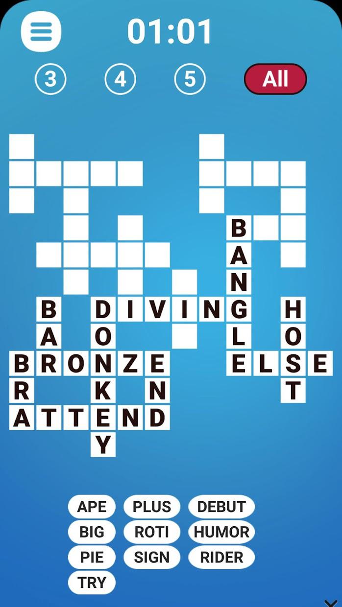 Word Fit Fill-In Crosswords