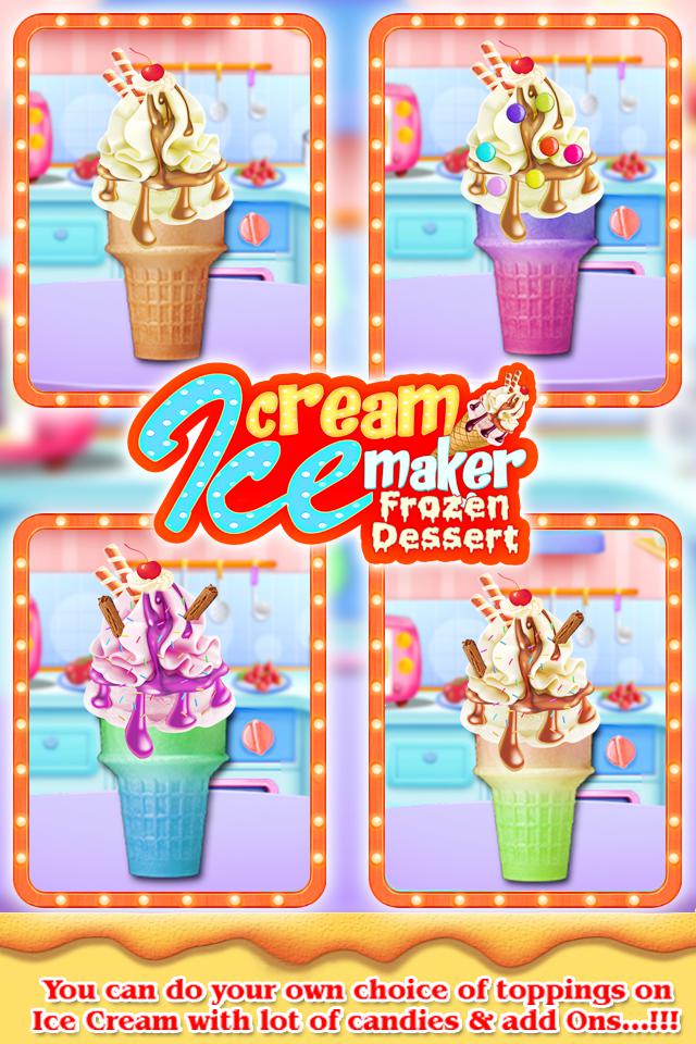 冰淇淋圆锥制造商冷冻甜点烹饪游戏_截图_2