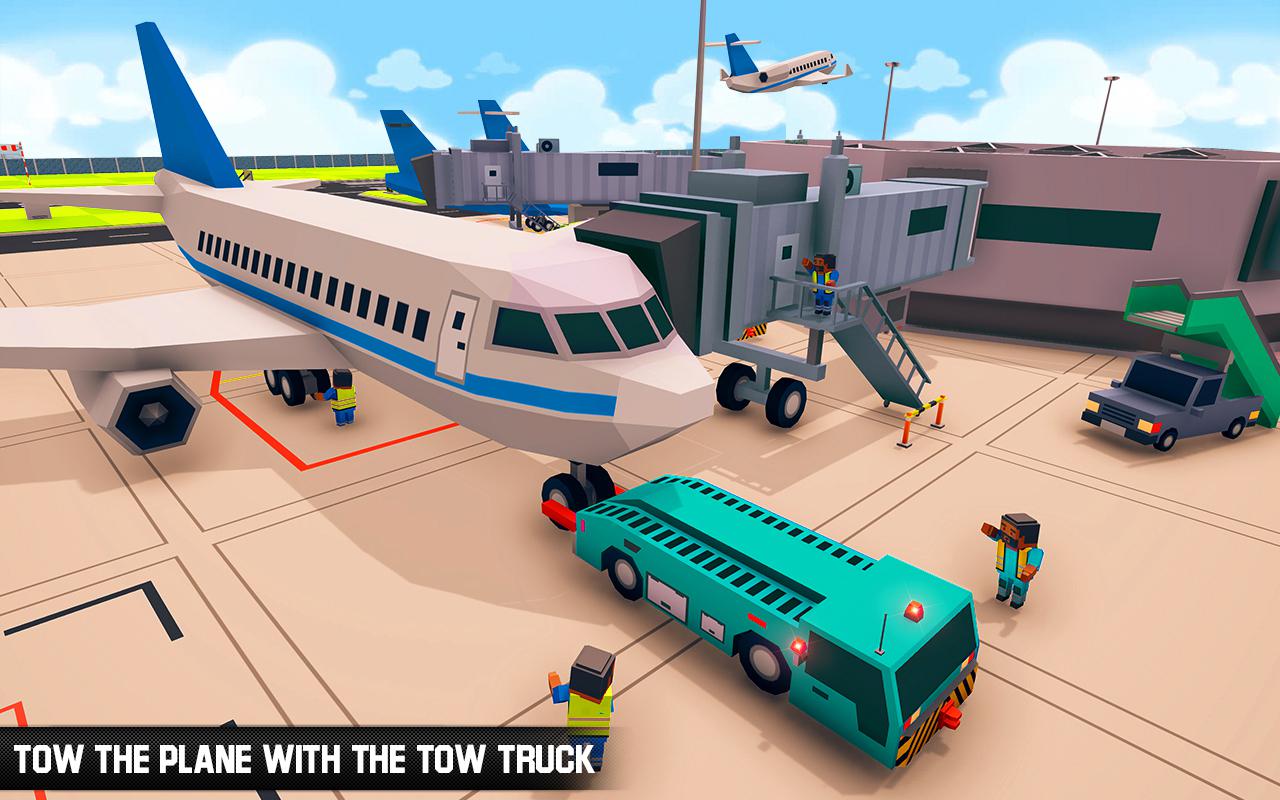 块状 飞机场 地面 员工 飞行 模拟器游戏