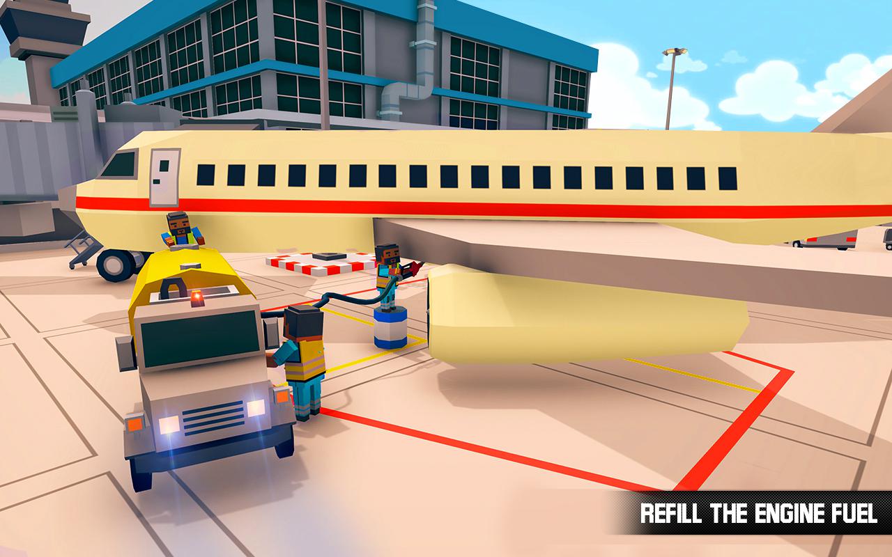 块状 飞机场 地面 员工 飞行 模拟器游戏_截图_3