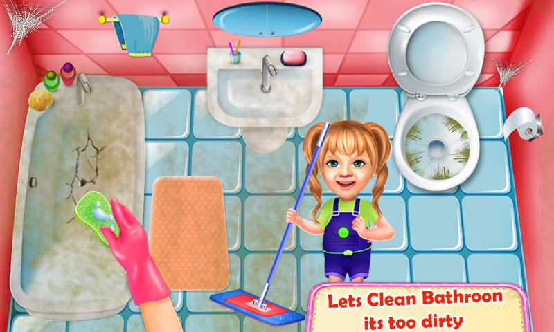 可爱的女孩清洁小游戏 2018: 房屋清理_截图_3