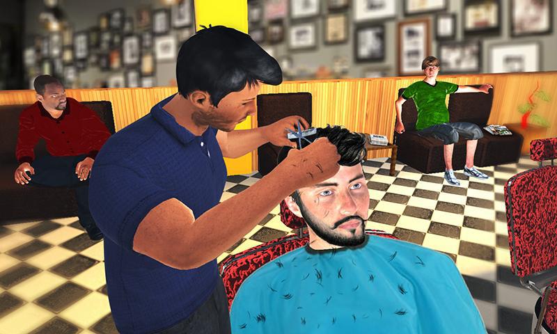 理发店美发沙龙疯狂的头发切割游戏3D_截图_2