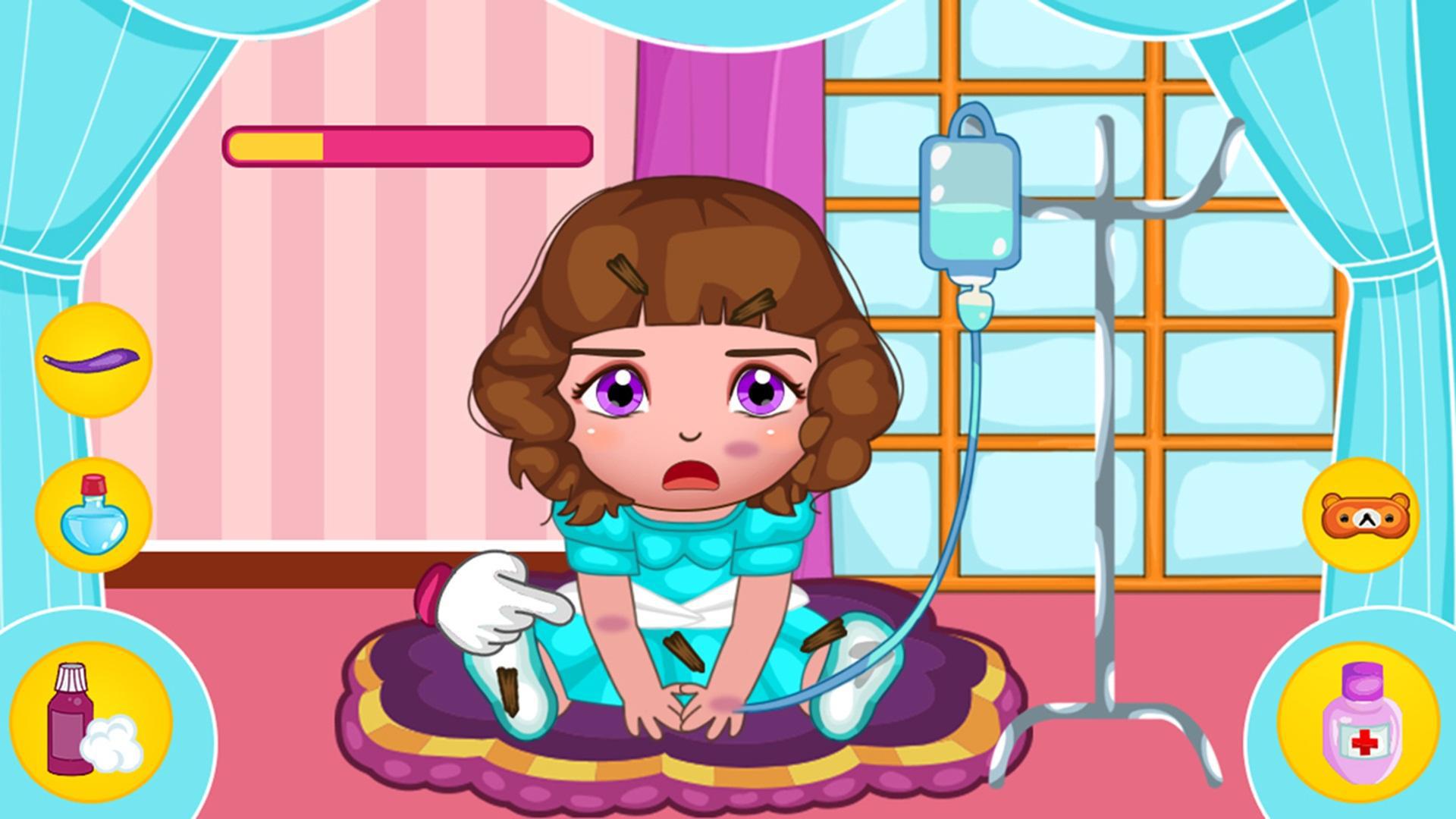 贝贝公主去医院-模拟受伤护理免费儿童游戏_截图_3