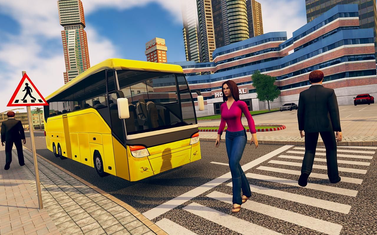 城市公共汽车驾驶学校游戏3D教练公共汽车辛2018年_截图_3