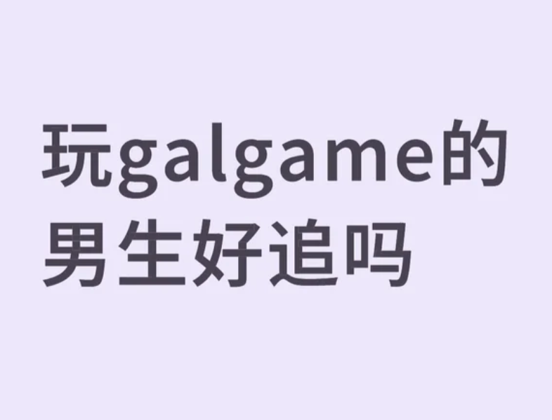玩galgame的男生好追吗_图1