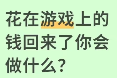 花在游戏上的钱回来了你会做什么?_图1