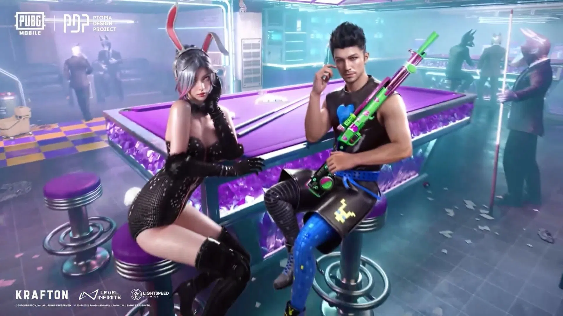 PUBG Mobile PDP幸运转盘：派对兔套装、心形黑客DP 28皮肤等等