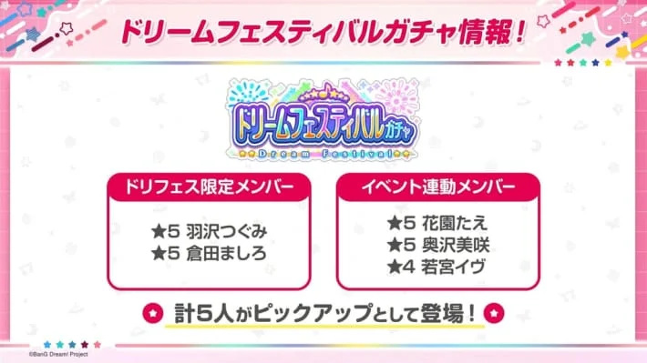 《BanG Dream! 少女乐团派对！》「Dream Festival扭蛋」情报公开！