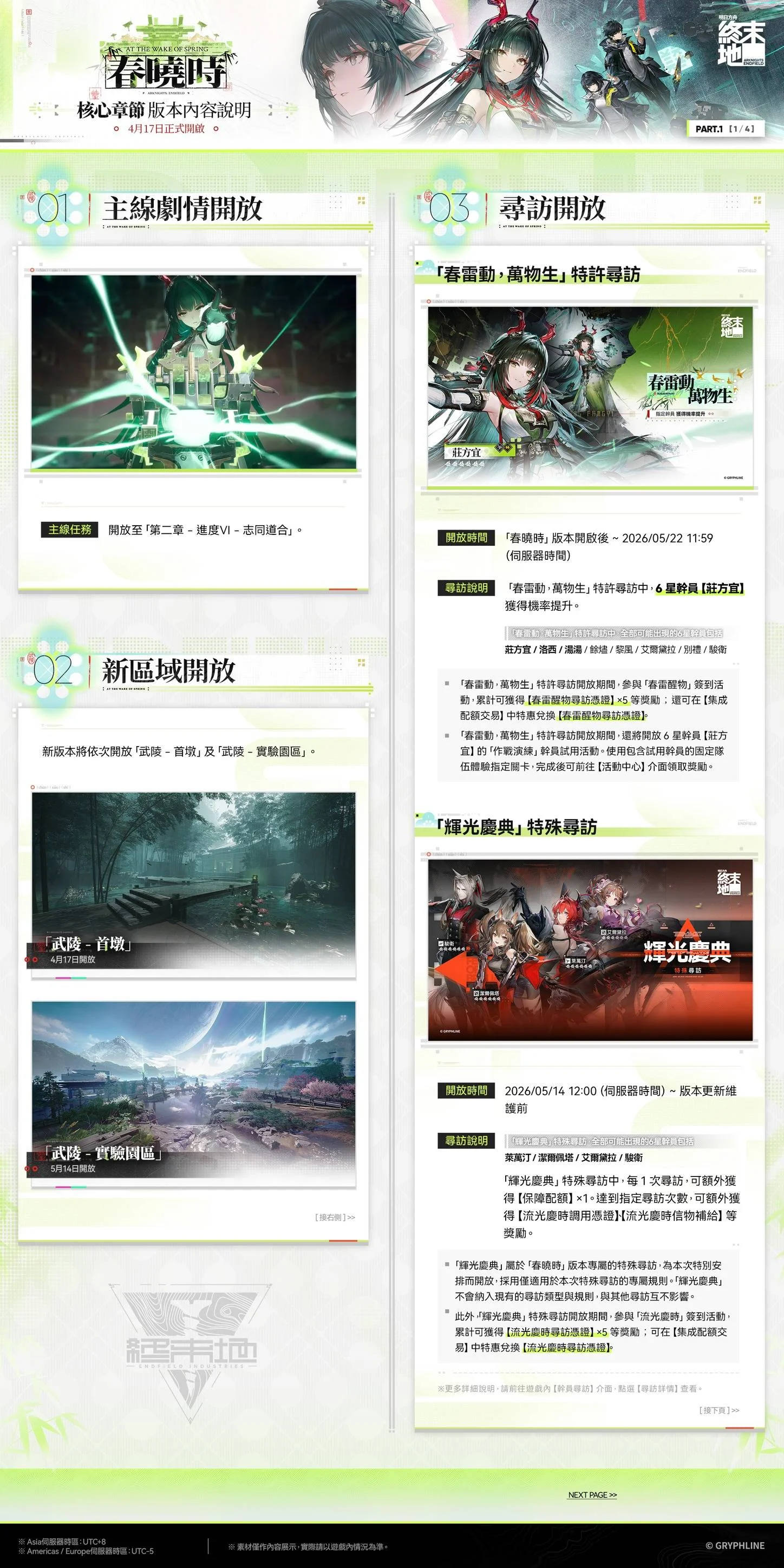 《明日方舟：终末地》「春晓时」核心章节版本开发组通讯