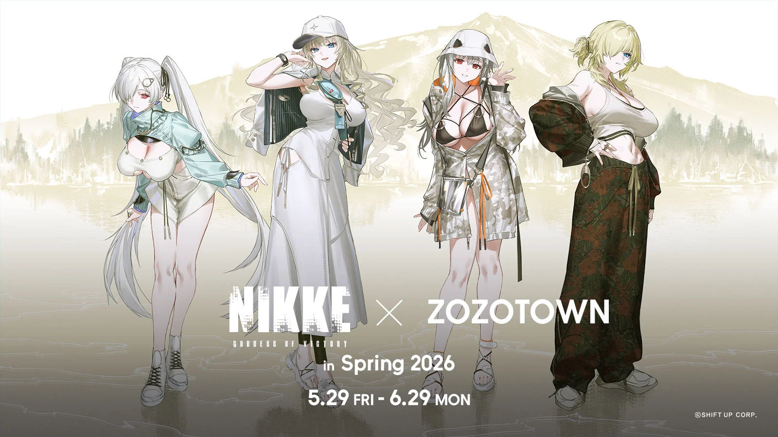 ZOZOTOWN x 胜利女神：妮姬》联名合作 以露营为主题概念绘制的灰姑娘、神罚等登场