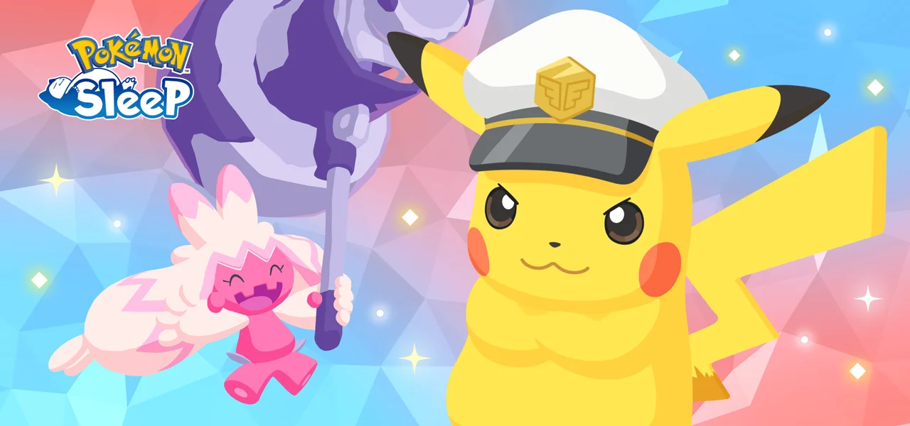 《Pokemon Sleep》宝可梦动画合作周将于8/17开跑戴著船长帽子的皮卡丘与小锻匠登场