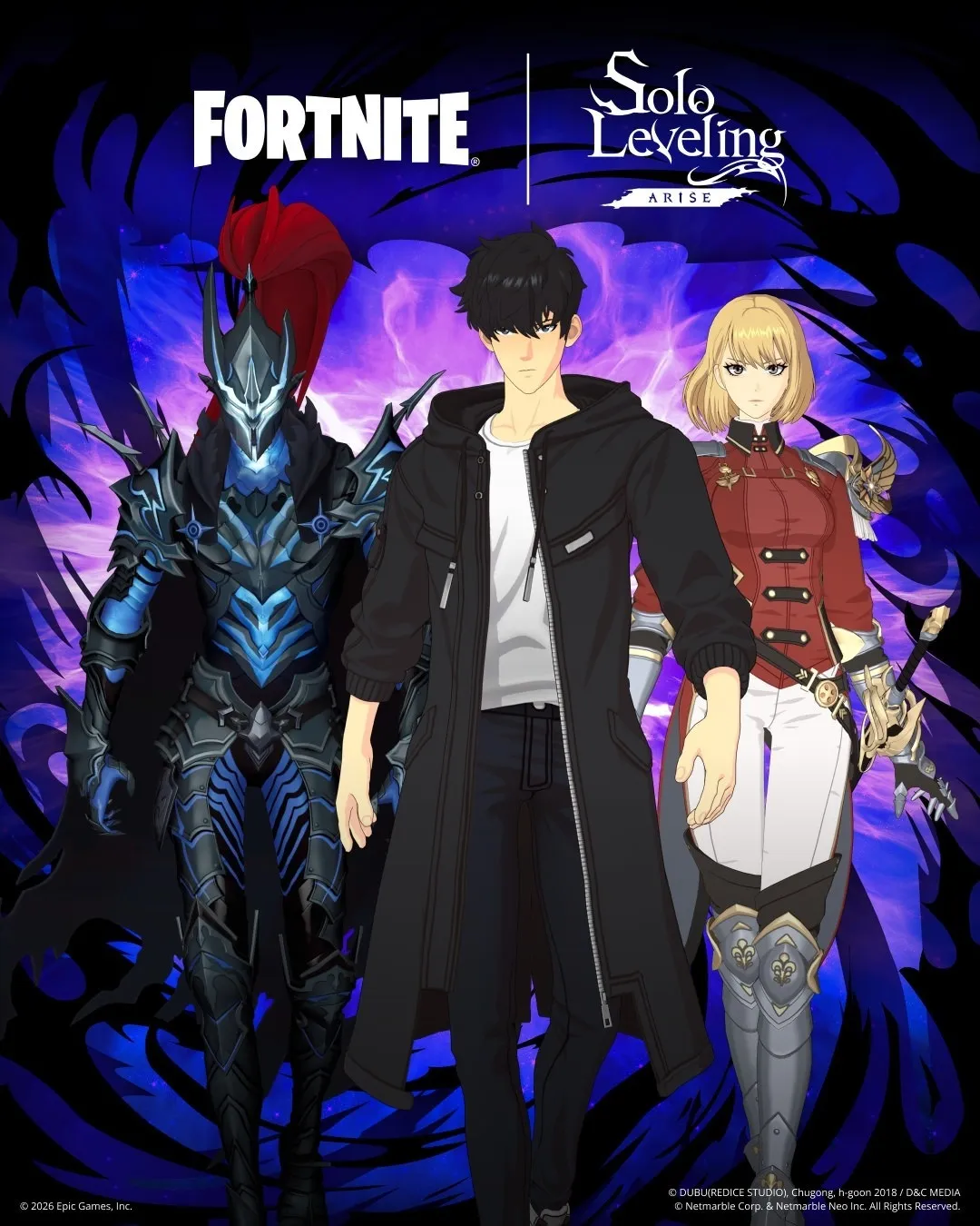 《我独自升级：崛起》x《要塞英雄》特别合作可解锁角色服装、饰品与表情