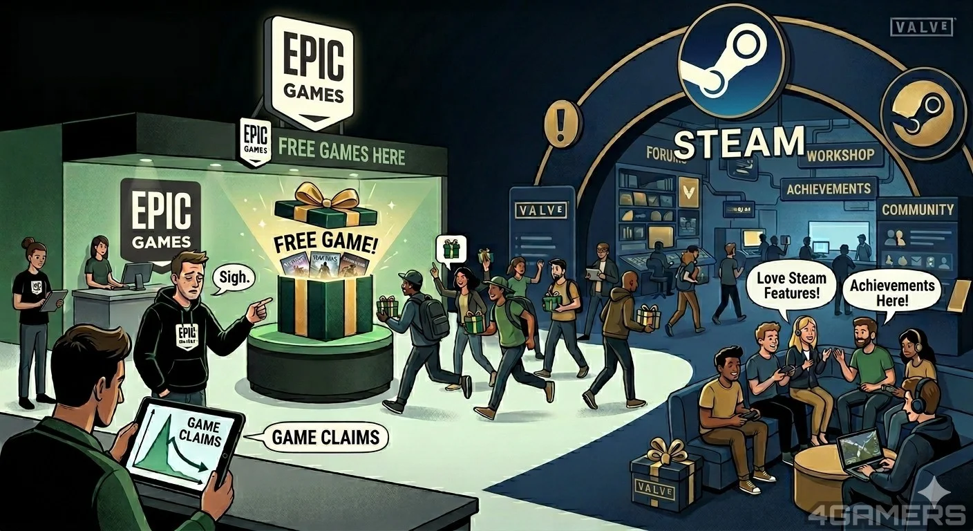 Epic Games前员工称免费送游戏留不住人：玩家领完又回Steam